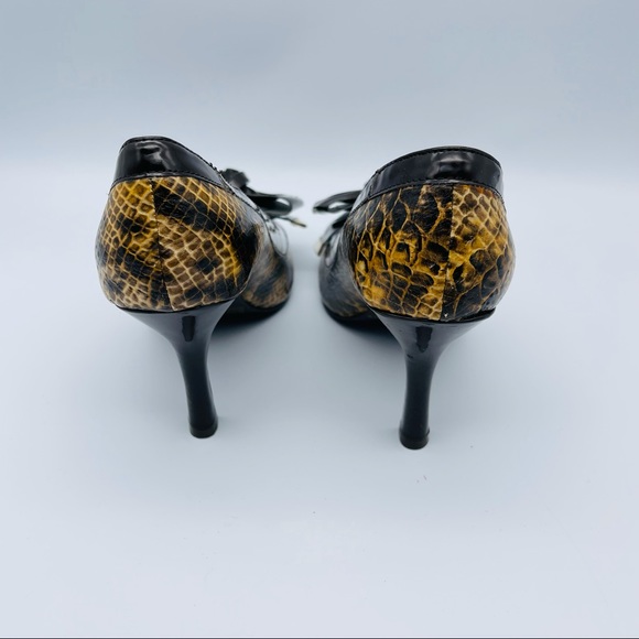 NEW Rampage Reptile Animal Print Bow Stiletto Heels - Picture 6 of 9
